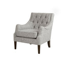 Button Tufted Accent Chair Grey Polyester