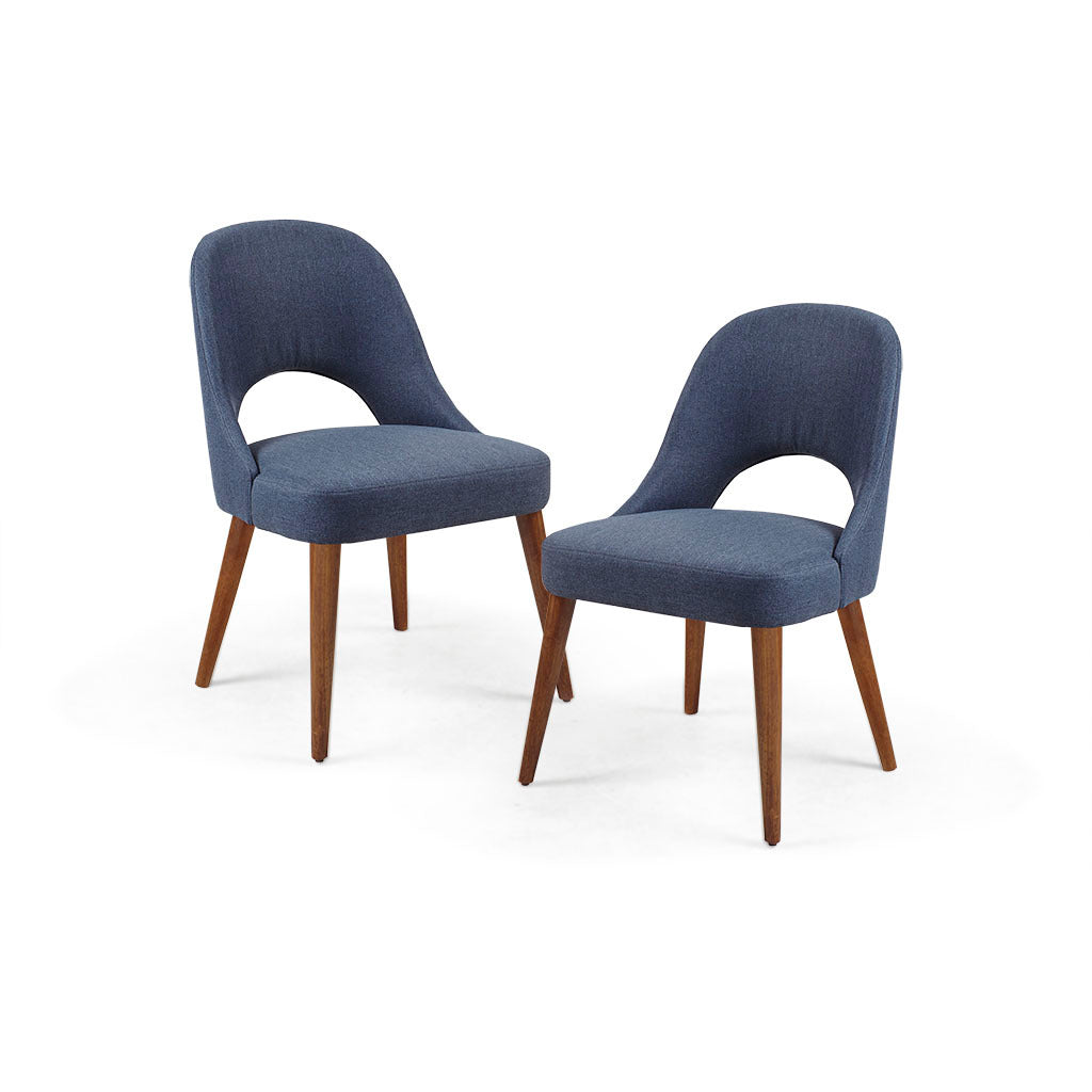 Dining Side Chair Set Of 2 Navy Polyester