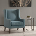 Barton Wing Chair Teal Solid Wood