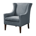Addy Wing Chair Blue Solid Wood