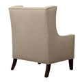 Barton Wing Chair Beige Solid Wood