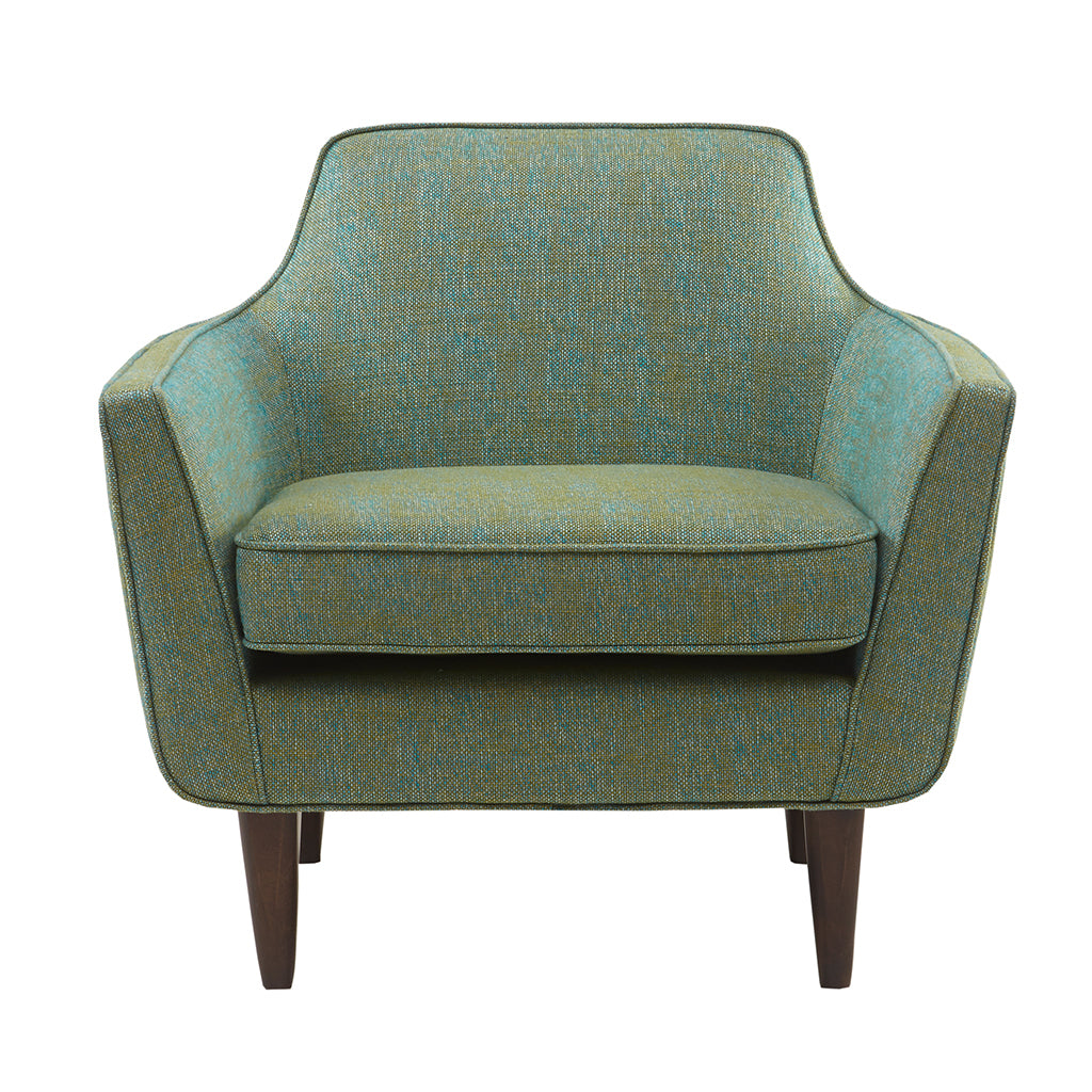 Mid Century Accent Chair Green Solid Wood