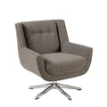 Swivel Lounge Chair, Star Based Swivel Brown Multi Wood
