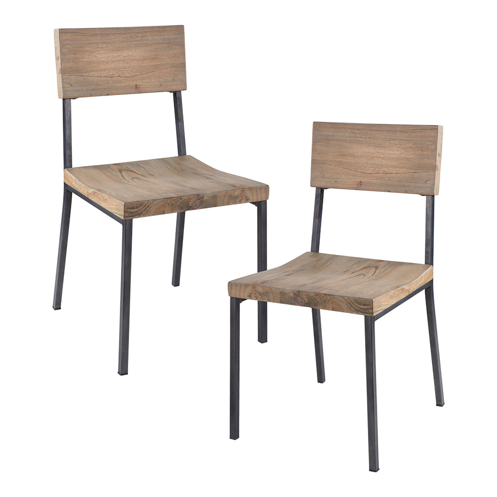Dining Chair Set Of 2 Grey Wood