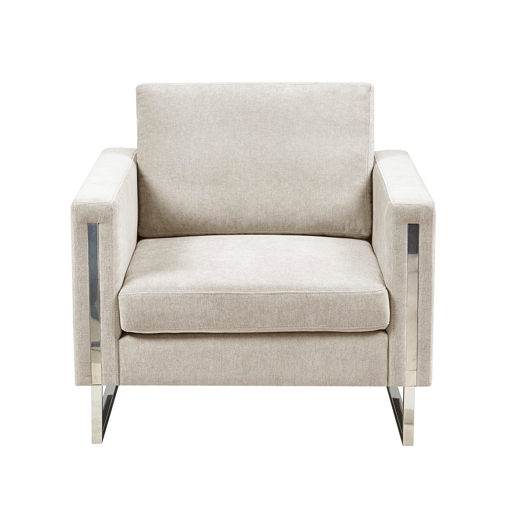 Accent Chair Ivory Polyester