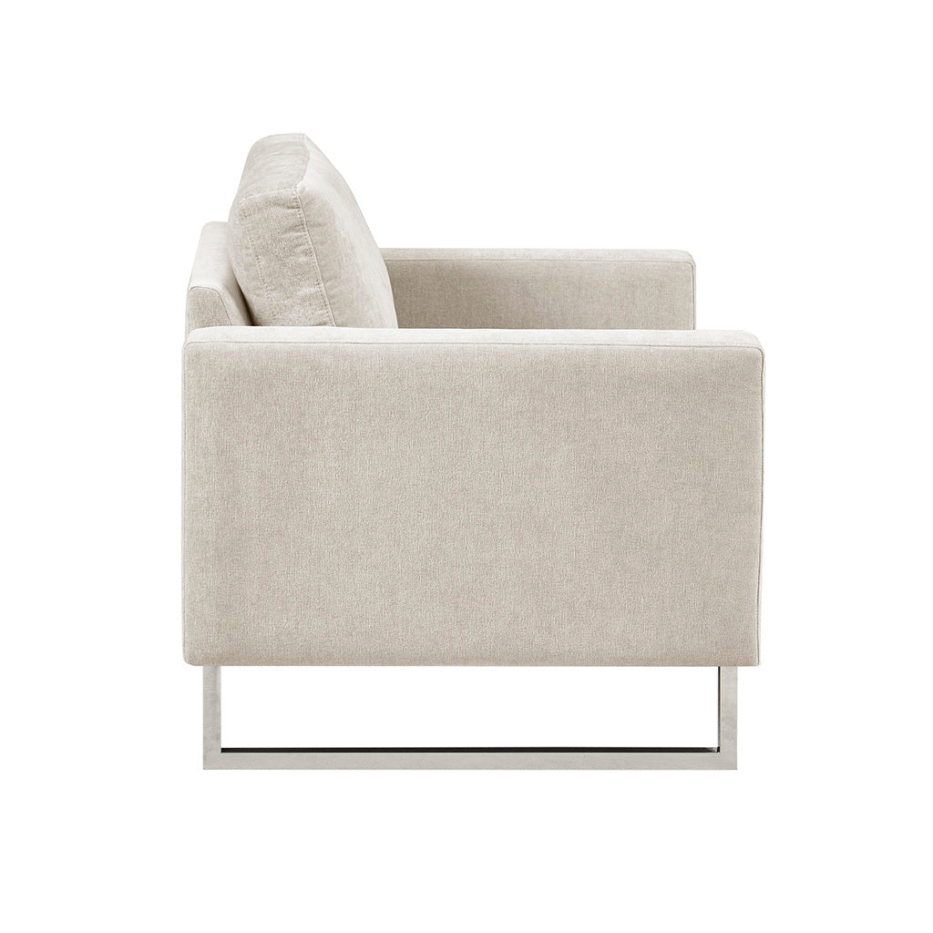 Accent Chair Ivory Polyester