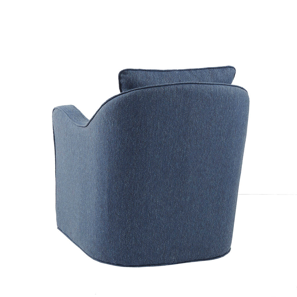 Brianne Swivel Chair Navy Solid Wood