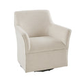 Augustine Swivel Glider Chair Cream Solid Wood
