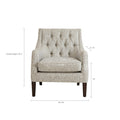 Button Tufted Accent Chair Grey Polyester