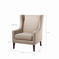 Barton Wing Chair Taupe Solid Wood