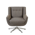 Swivel Lounge Chair, Star Based Swivel Brown Multi Wood
