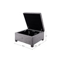 Soft Close Storage Ottoman Charcoal Polyester