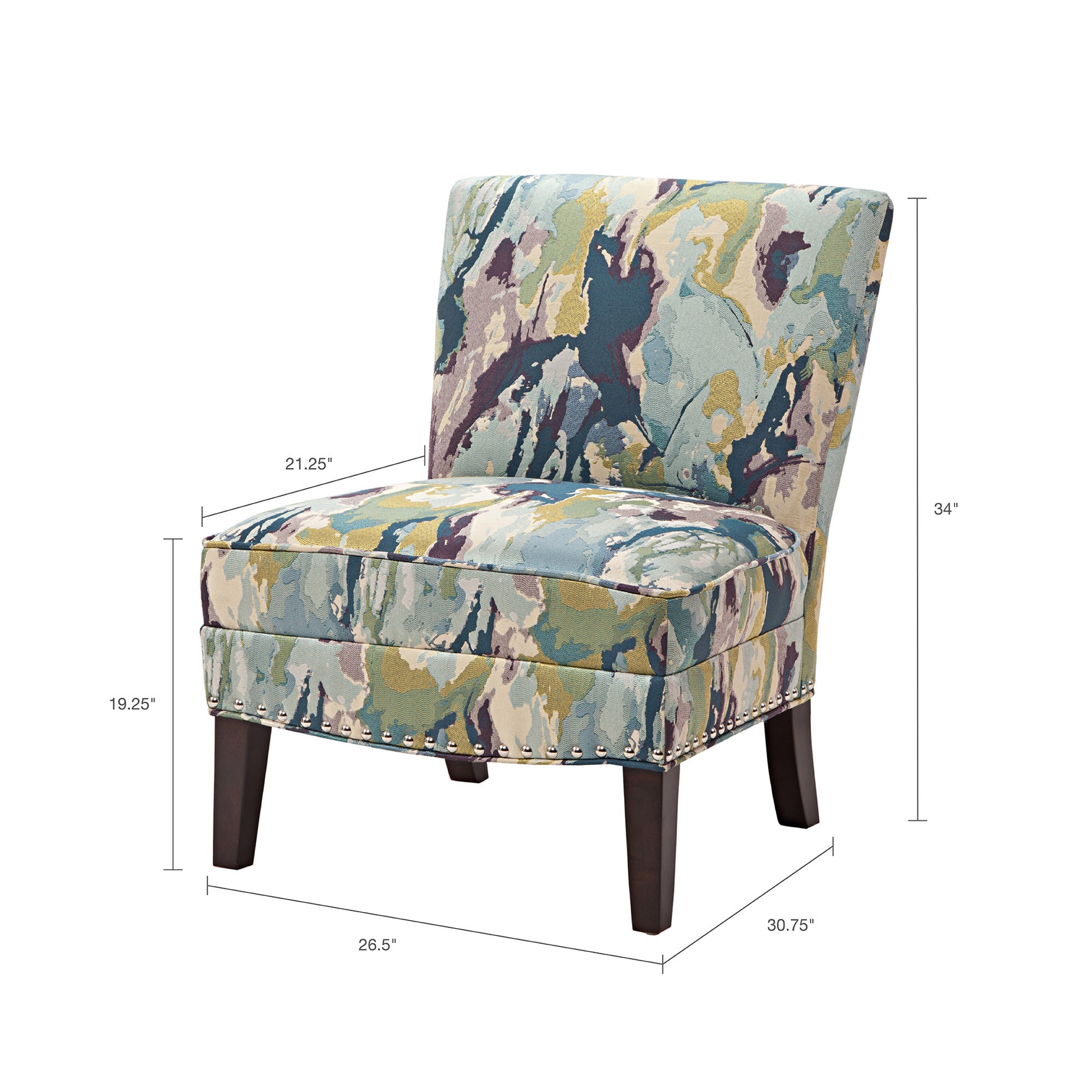 Slipper Accent Chair Multi Polyester