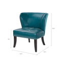Armless Accent Chair Blue Polyester