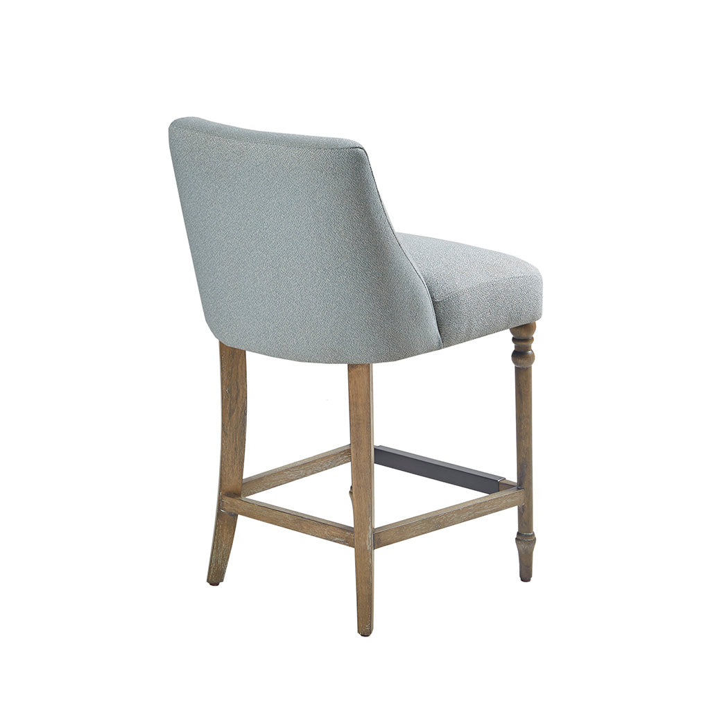 25" Upholstered Counter Stool Blue Polyester