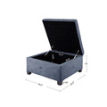 Soft Close Storage Ottoman Blue Polyester