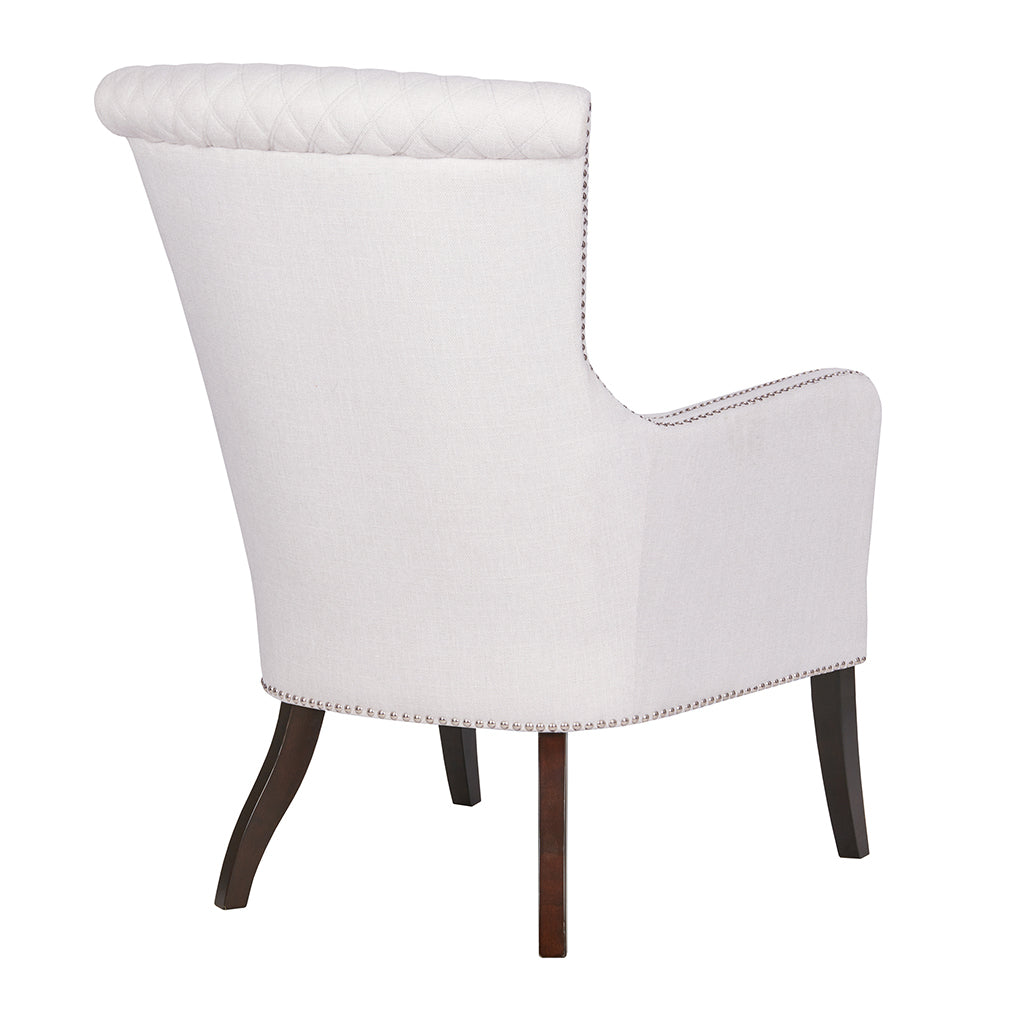 Heston Accent Chair Beige Solid Wood