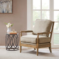 Accent Arm Chair Light Grey Camel Oak Polyester