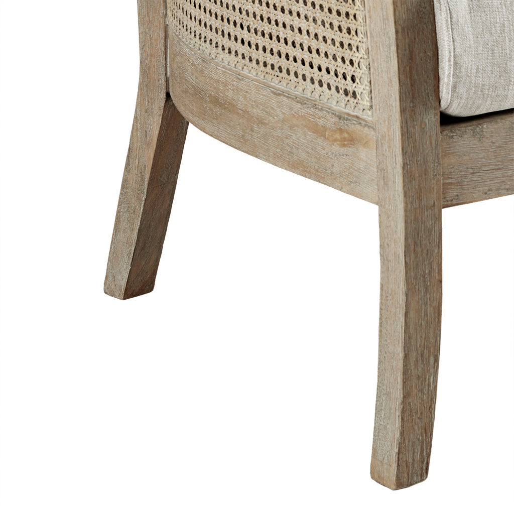Cane Armchair Cream Reclaimed Natural Polyester