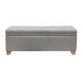 Soft Close Storage Bench Grey Multi Polyester