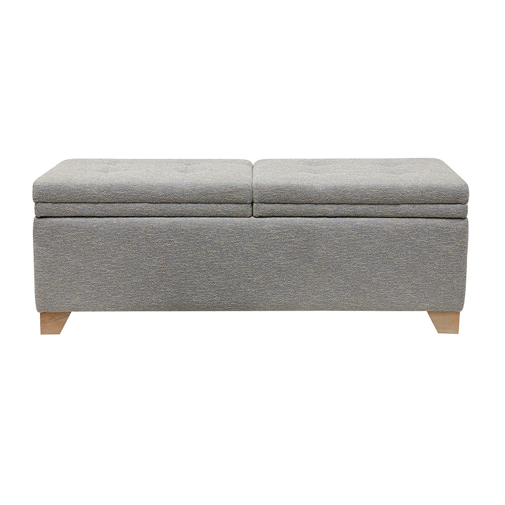 Soft Close Storage Bench Grey Multi Polyester
