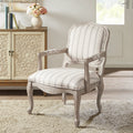 Camel Back Exposed Wood Chair Natural Polyester