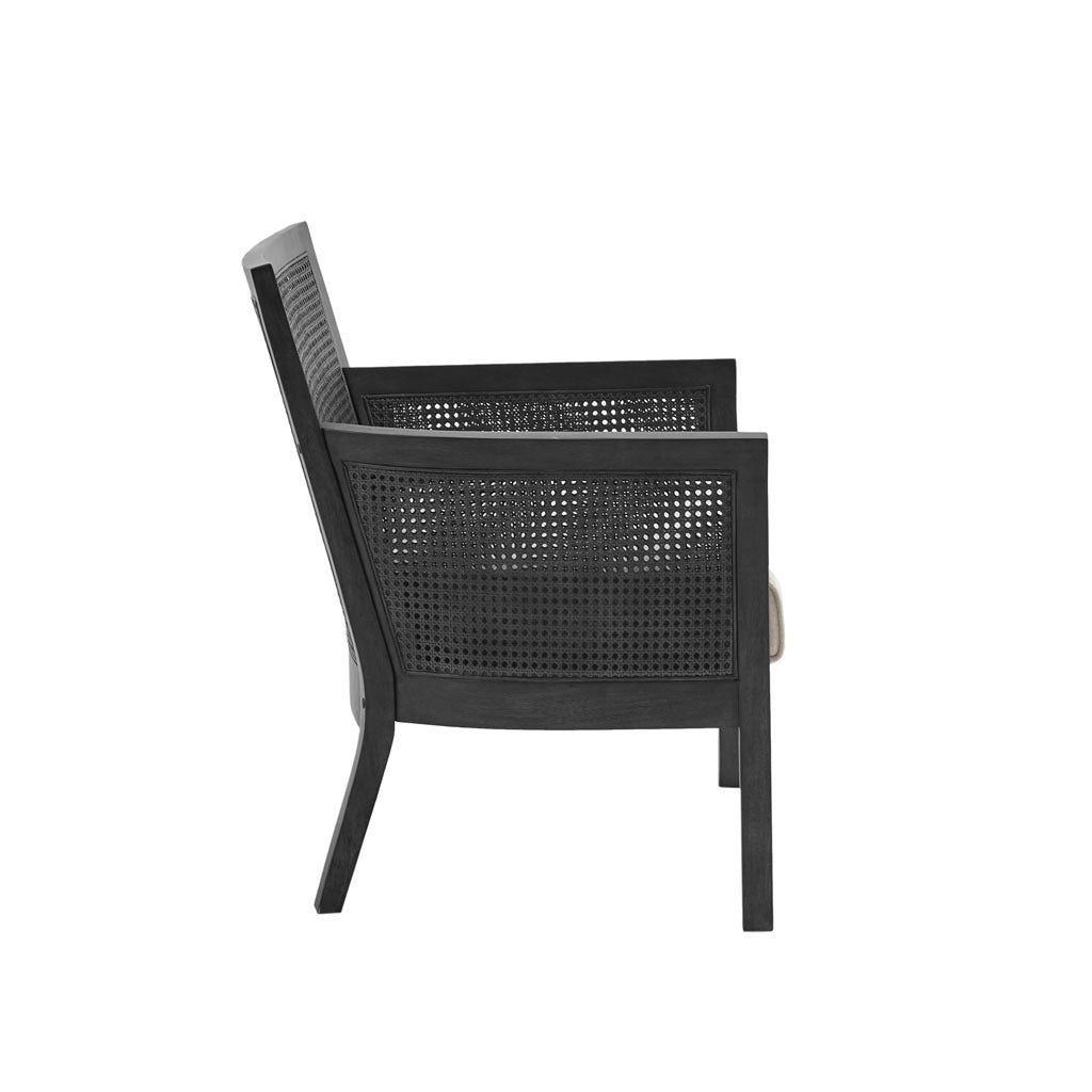 Accent Chair Black Polyester
