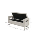 Soft Close Storage Bench Grey Polyester