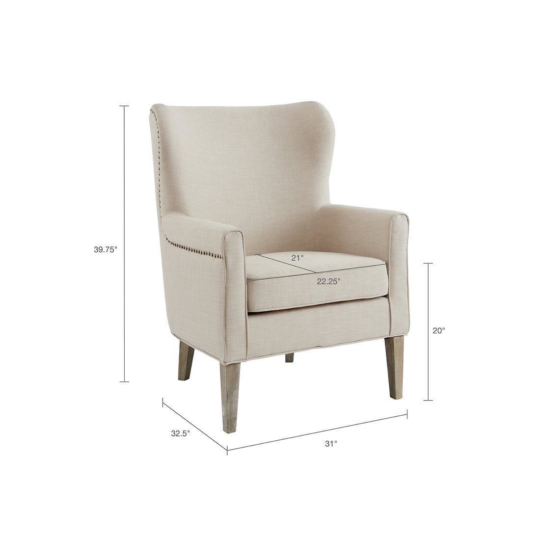Colette Accent Chair Natural Solid Wood