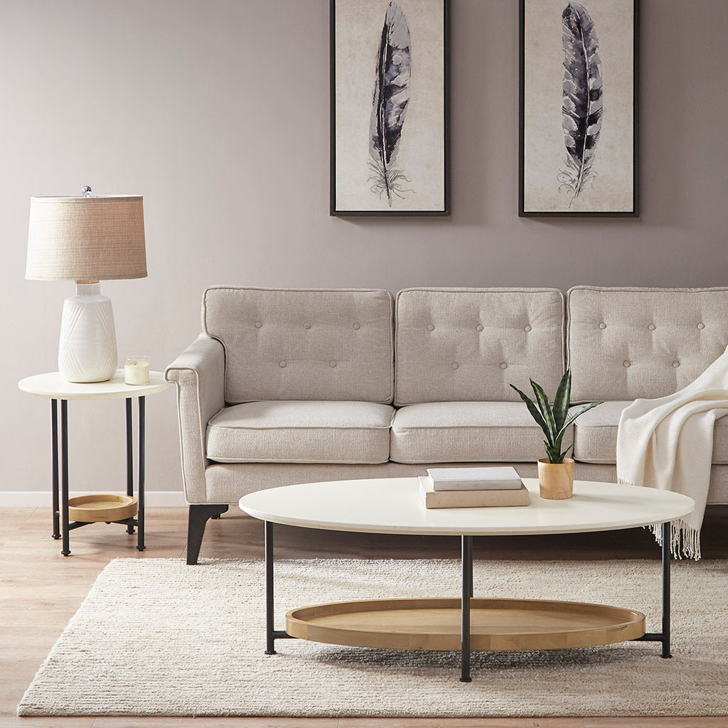 Coffee Table White Natural Wood