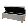 Soft Close Storage Bench Grey Multi Polyester