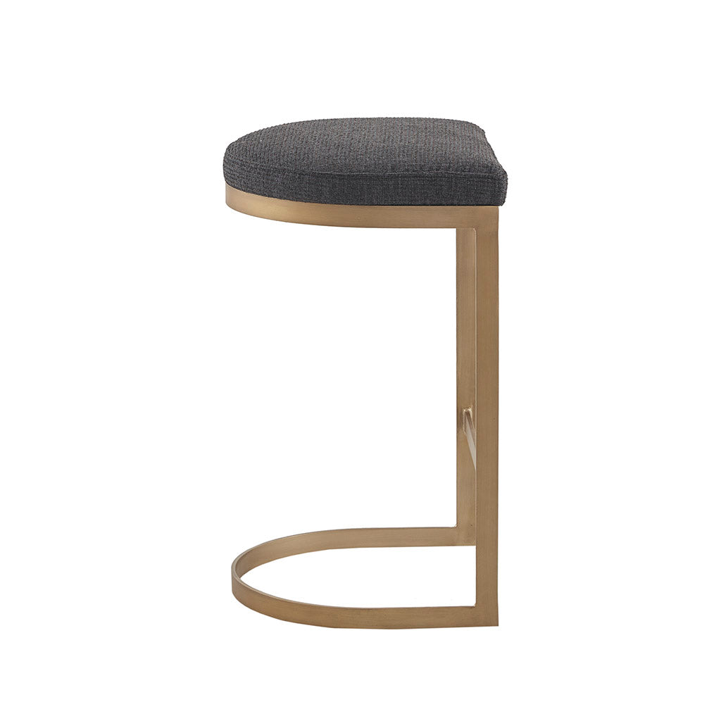 Counter Stool Charcoal Antique Gold Polyester