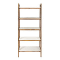 Shelf Bookcase Off White Pecan Wood