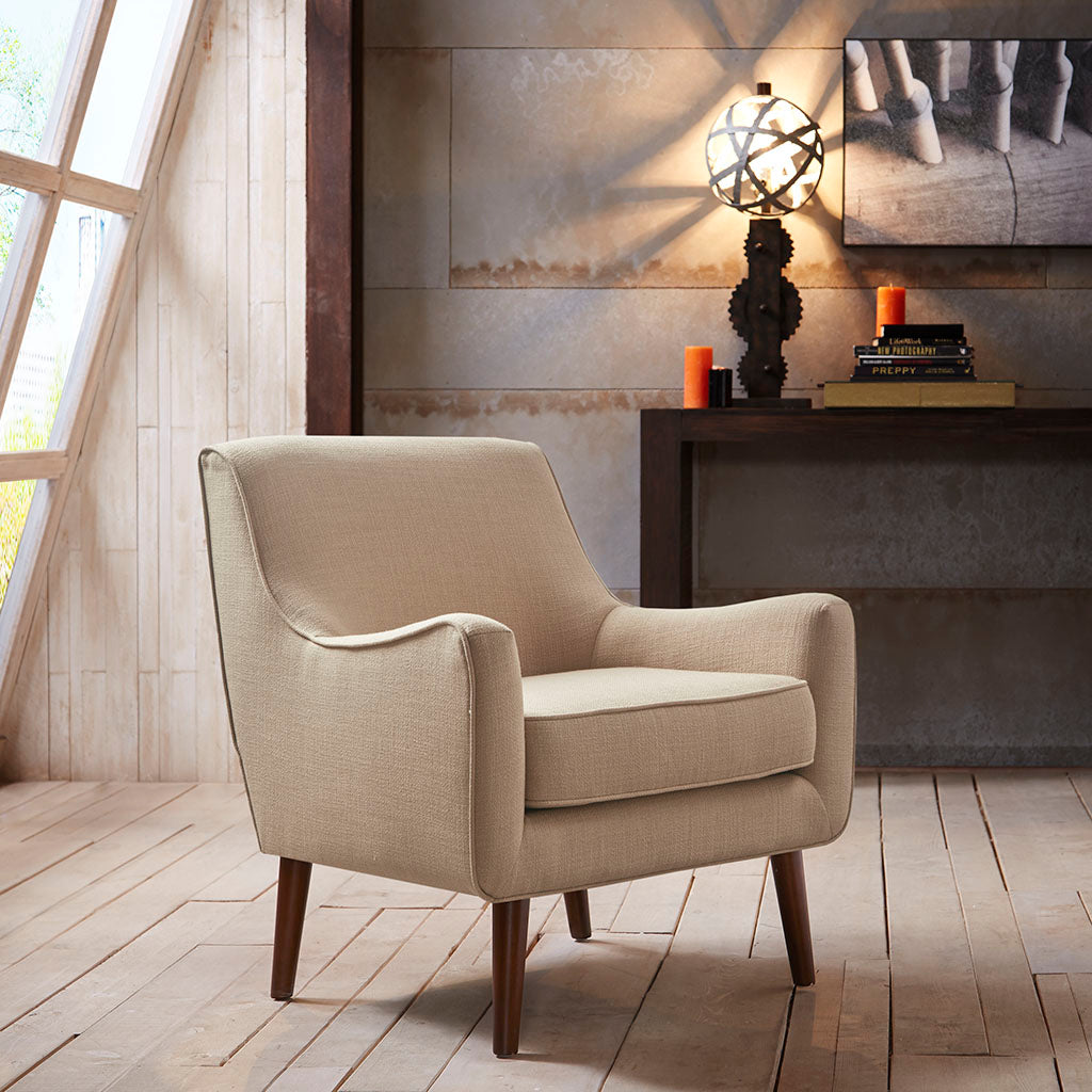 Mid Century Accent Chair Sand Polyester