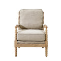 Accent Arm Chair Light Grey Camel Oak Polyester