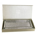 Ambrose Exquisite Large Glass Tray In Gift Box Silver Glass