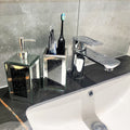 Ambrose Exquisite 2 Piece Square Soap Dispenser And Toothbrush Holder Black Glass