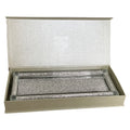 Ambrose Exquisite Large Glass Tray In Gift Box Silver Glass