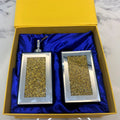 Ambrose Exquisite 2 Piece Square Soap Dispenser And Toothbrush Holder Gold Glass