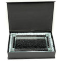 Ambrose Exquisite Medium Glass Tray In Gift Box Black Glass