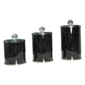 Ambrose Exquisite Three Glass Canister Set In Gift Box Black Glass