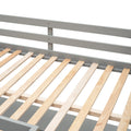 Full Size Loft Bed With Shelves And Desk, Wooden Loft Bed With Desk Gray Gray Solid Wood