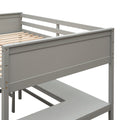 Full Size Loft Bed With Shelves And Desk, Wooden Loft Bed With Desk Gray Gray Solid Wood