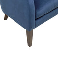 Upholstered Tufted Mid Century Accent Chair Blue Polyester