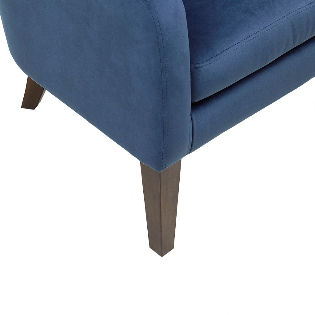 Upholstered Tufted Mid Century Accent Chair Blue Polyester