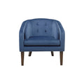 Upholstered Tufted Mid Century Accent Chair Blue Polyester