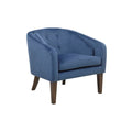 Upholstered Tufted Mid Century Accent Chair Blue Polyester