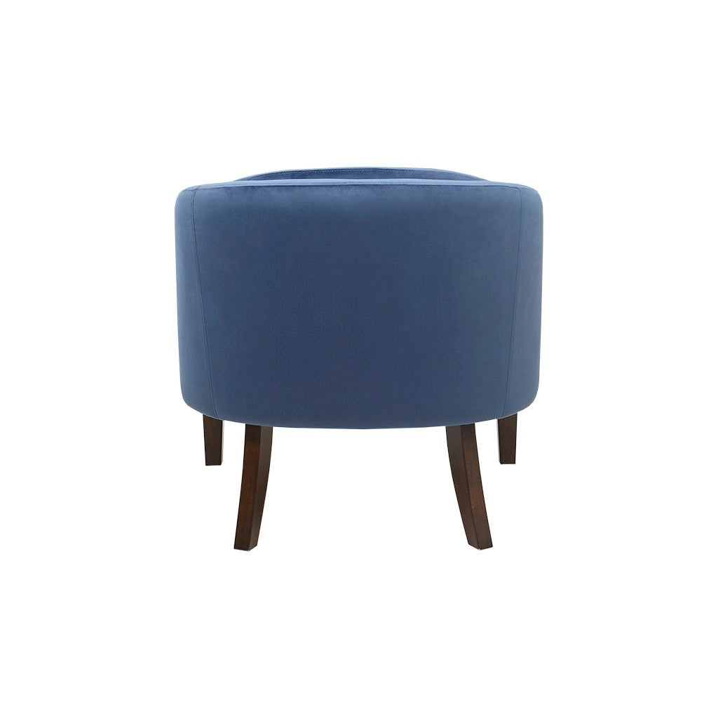 Upholstered Tufted Mid Century Accent Chair Blue Polyester