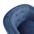 Upholstered Tufted Mid Century Accent Chair Blue Polyester
