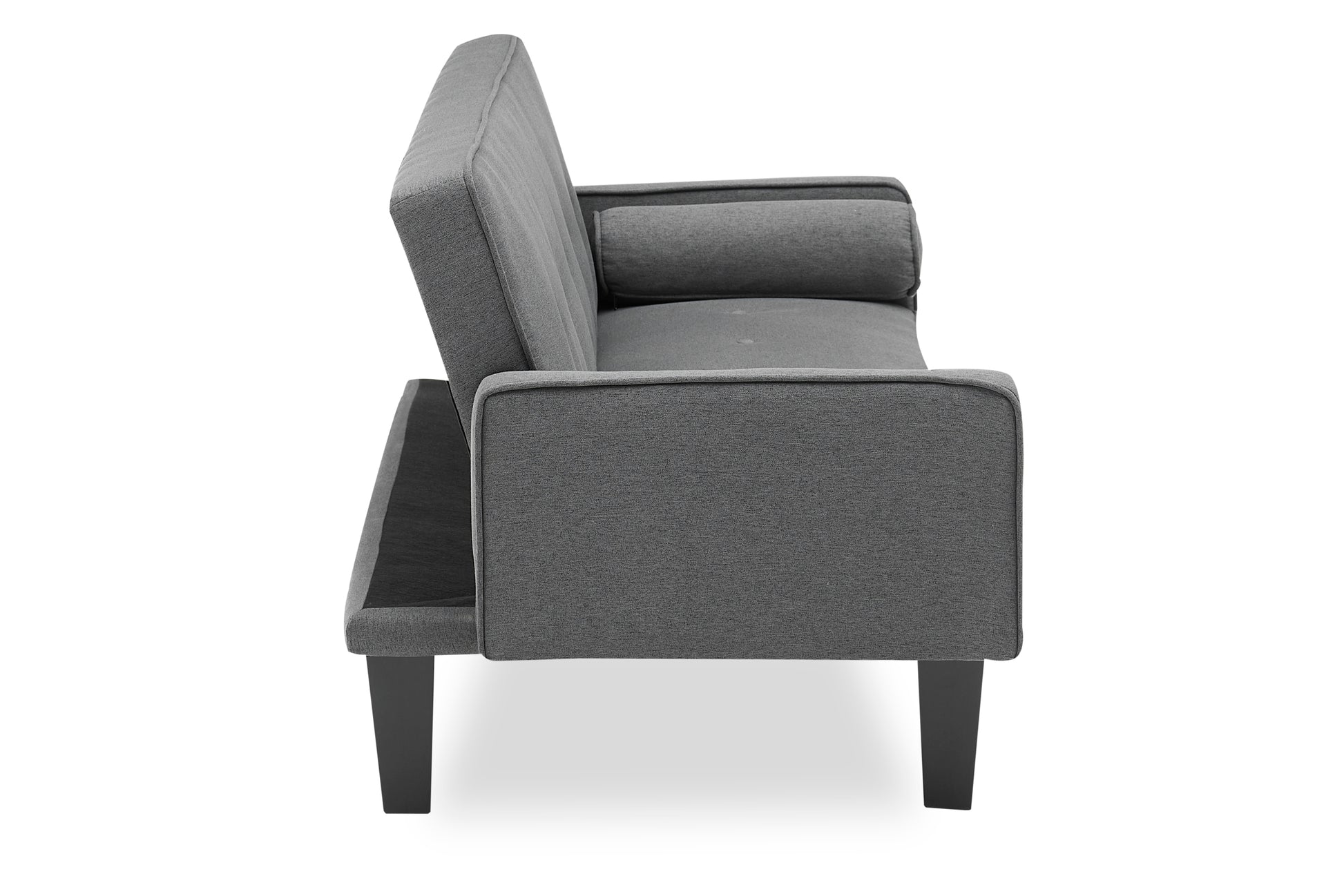 2059 Sofa Convertible Into Sofa Bed Includes Two Pillows 72" Dark Grey Cotton Linen Sofa Bed For Family Living Room Dark Gray Cotton